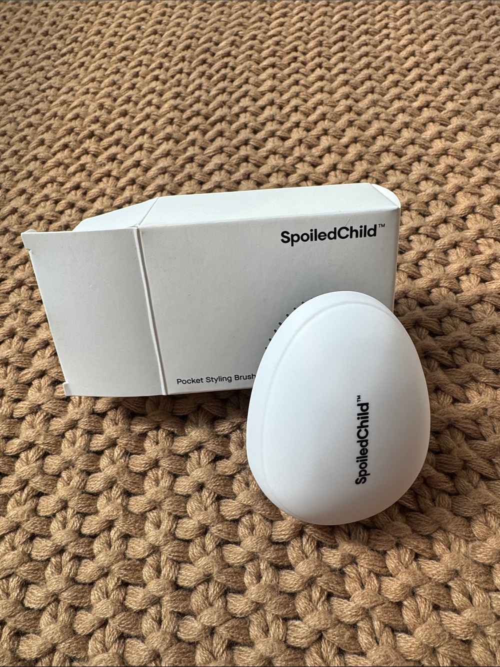 NEW SpoiledChild Pocket Styling Hair Brush Scalp Massage Travel Portable - White